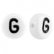 Acryl letterkraal letter G Wit