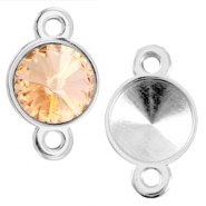 DQ metalen setting/tussenstuk voor 1122-12mm Rivoli puntsteen Antiek zilver (nikkelvrij)