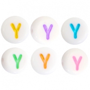 Acryl letterkralen letter Y Multicolor-Wit