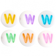 Acryl letterkralen letter W Multicolor-Wit