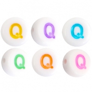 Acryl letterkralen letter Q Multicolor-Wit