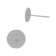 Oorbellen/oorstekers van Stainless steel Roestvrij staal (RVS) voor 7mm cabochon en SS34 flatback Zilver 