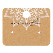 Kaartjes voor sieraden "made with love" mandala Brown