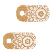 Kaartjes voor sieraden "made with love" mandala Brown