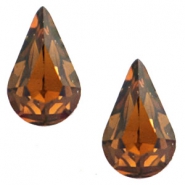 Swarovski Elements vormen divers 4328-10x6mm druppel gold foiled Smoked topaz