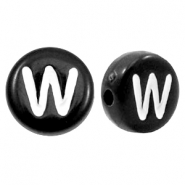 Acryl letterkralen letter W Zwart