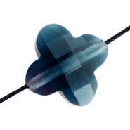 Facet fashion kralen clover Deep montana blue