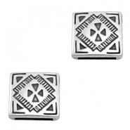 Metaal onderdelen TQ  schuivers vierkant &Oslash;13.8x2.4mm Antiek zilver