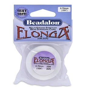 Elonga 0.7mm elastisch rijgdraad Beadalon White