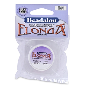 Elonga 0.3mm elastisch rijgdraad Beadalon White