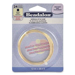 German style wire Beadalon 24Gauge round Gold