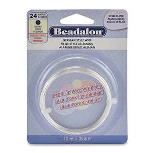 German style wire Beadalon 24Gauge round Silver