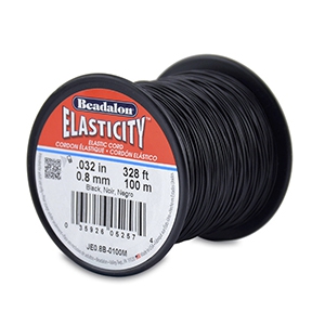 Rijgdraad elastiek Beadalon 0.8mm 100 meter Black