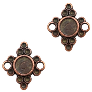 Metaal bedels TQ setting/tussenstuk ruitvorm Koper (nikkelvrij)