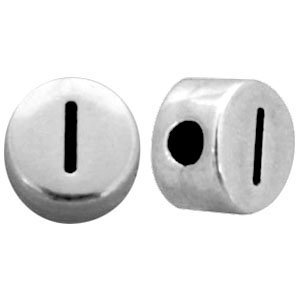Metal look Letterkralen letter I Antiek zilver