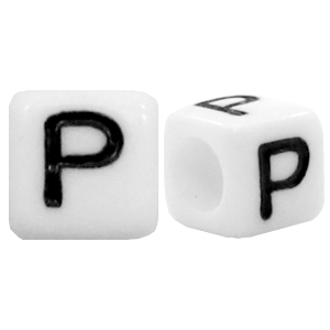 Acryl letterkralen letter P Wit