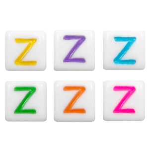 Acryl letterkralen letter Z Multicolour-wit