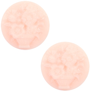 Cabochons basic camee 20mm boeket Light pink-off white