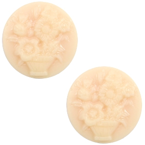 Cabochons basic camee 20mm boeket Light peach-beige