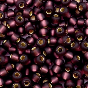 Miyuki 6/0 rocailles Silverlined matte dark smoky amethyst 6-13F
