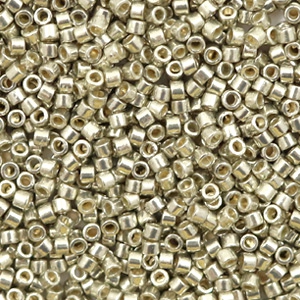 Miyuki kralen 11/0 delica's Duracoat galvanized dark light pewter silver DB-1851