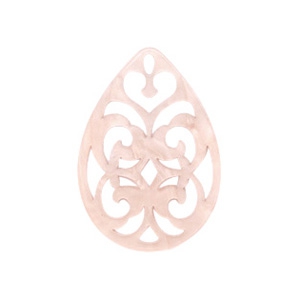 Hangers van resin druppel barok 38x27mm Delicacy rose