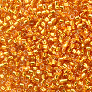 Miyuki kralen 11/0 delica's Duracoat silverlined dyed yellow gold DB-2157
