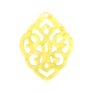 Hangers van resin ruit barok Sunshine yellow