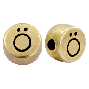 Metaal letterkralen DQ &Ouml; Antiek brons (nikkelvrij)