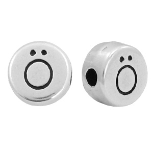 Metaal letterkralen DQ &Ouml; Antiek zilver (nikkelvrij)