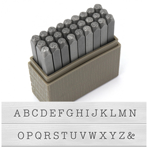 ImpressArt Basic slagletters Typewriter set hoofdletters 3mm Grijs