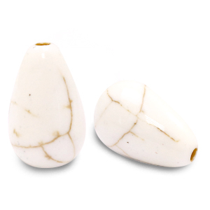 Keramiek kraal druppel Off white