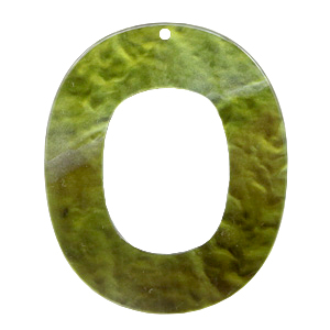 Hangers van resin ovaal 48x40mm Olive green