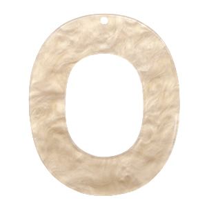 Hangers van resin ovaal 48x40mm Light semolina beige