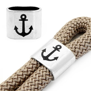 Metaal schuivers DQ "ANCHOR" Antiek zilver (nikkelvrij)