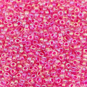 Miyuki 11/0 rocailles Hot pink lined crystal ab 11-355
