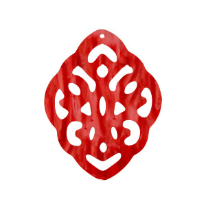 Hangers van resin ruit barok Chilli red