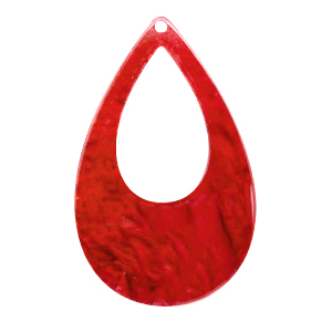 Hangers van resin druppel 57x36mm Chilli red