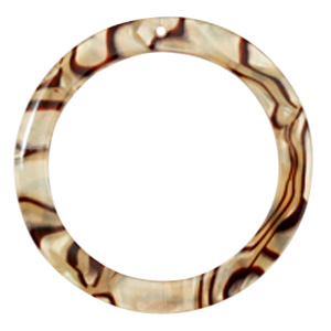 Hangers van resin rond 35mm Incense beige pearl