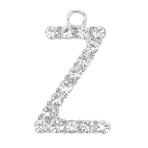 Basic quality metaal bedel strass initial Z Antiek zilver
