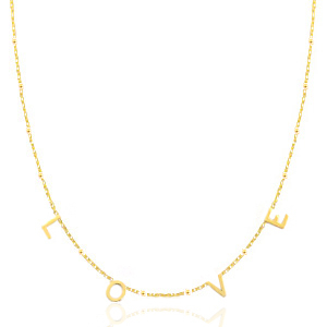 Kettingen van Stainless steel Roestvrij staal (RVS) "love" Goud