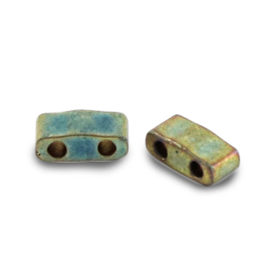Miyuki kralen 5x2.3mm half tila Metallic matte iris patina blue HTL-2008