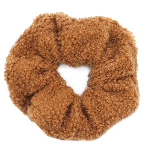 Scrunchie teddy haarelastiek Brown