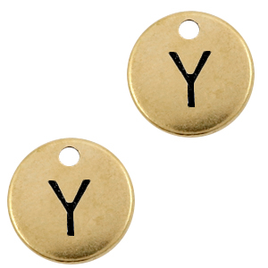 Metaal bedels DQ letter Y Antiek brons (nikkelvrij)
