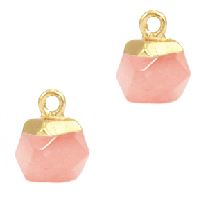 Hangers van natuursteen hexagon Light pink-gold