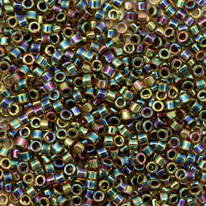 Miyuki kralen 11/0 delica's Blue lined AB light topaz DB-89