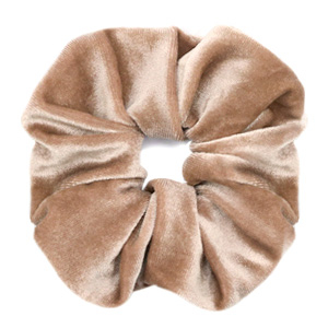 Scrunchie velvet haarelastiek Light brown
