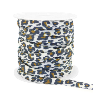 Elastisch stitched lint leopard White-brown