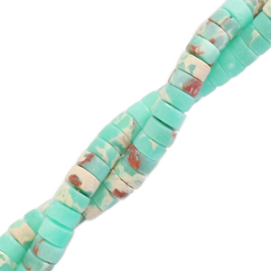 Kralen natuursteen disc 4mm Marble turquoise green