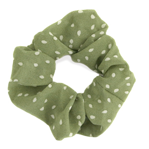 Scrunchie haarelastiek dots Green
